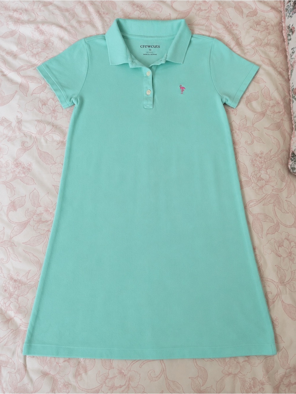 Jcrew crewcuts Girls' Mint Polo Dress size L